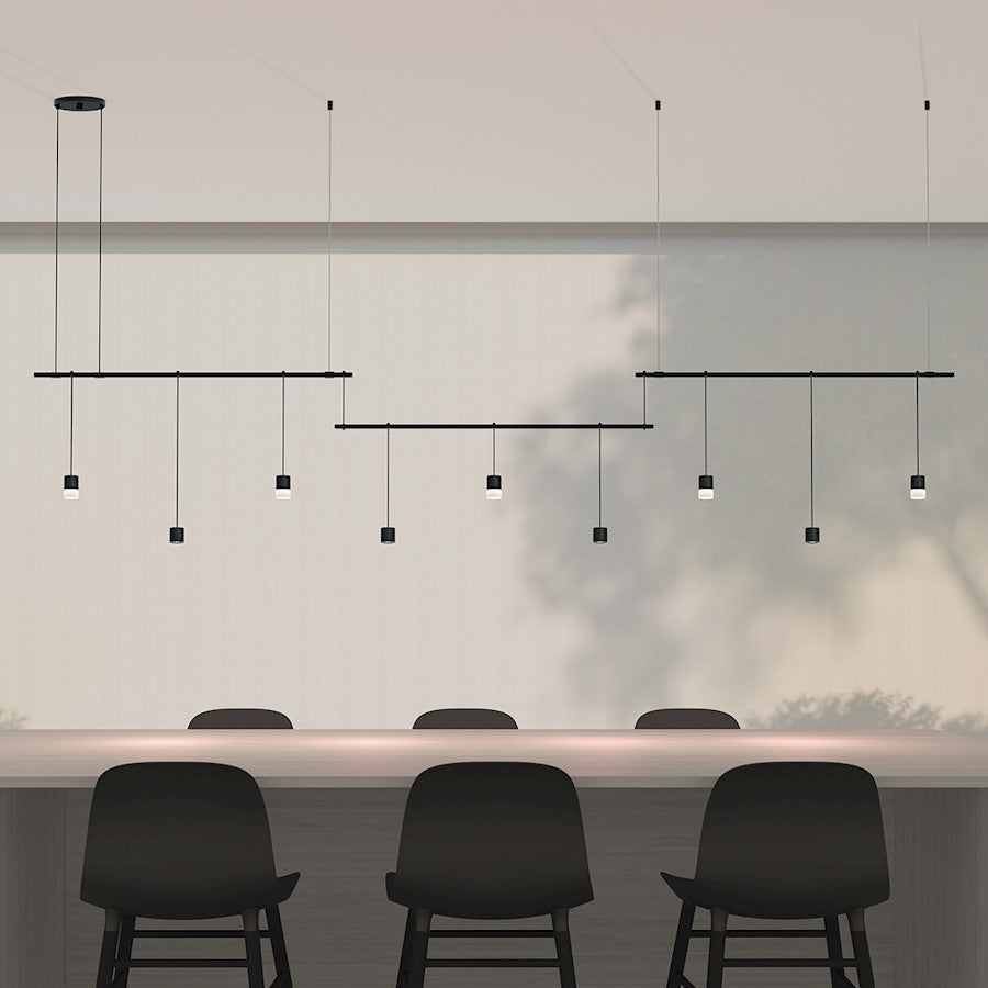 36" 3-Bar Offset Linear Pendant, Satin Black