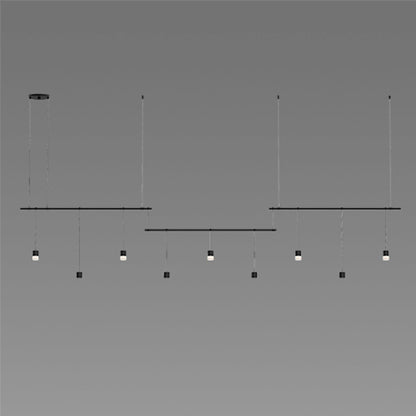 36" 3-Bar Offset Linear Pendant, Satin Black