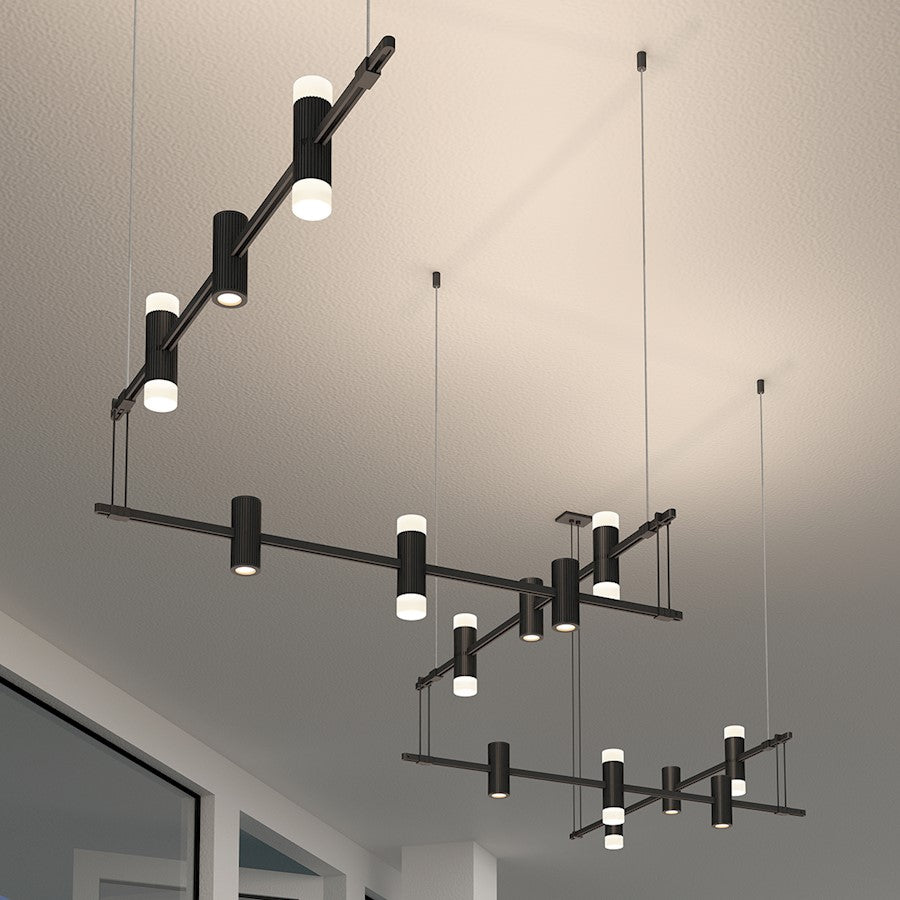 36" 5-Bar Zig Zag Pendant, Satin Black