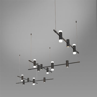36" 5-Bar Zig Zag Pendant, Satin Black