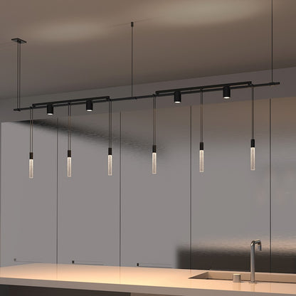 2-Bar In-Line 36" Linear Pendant, Satin Black