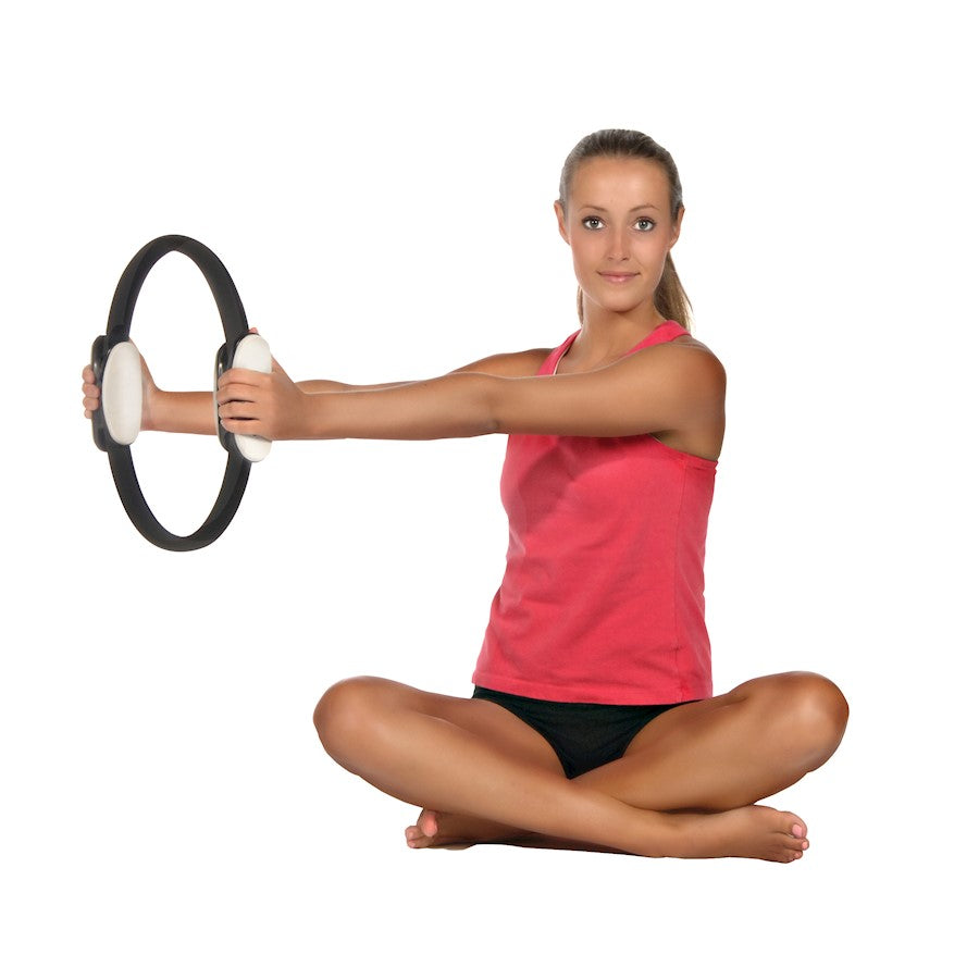 Stamina AeroPilates Magic Circle with Workout DVD | 14.75in Resistance Ring for Inner Thighs, Arms & Chest | Home Pilates & Travel | Model 05-0020D