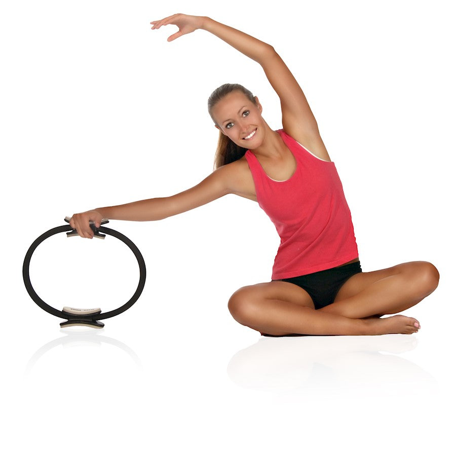 Stamina AeroPilates Magic Circle with Workout DVD | 14.75in Resistance Ring for Inner Thighs, Arms & Chest | Home Pilates & Travel | Model 05-0020D