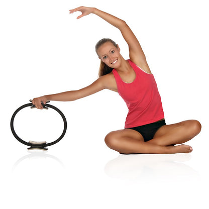 Stamina AeroPilates Magic Circle with Workout DVD | 14.75in Resistance Ring for Inner Thighs, Arms & Chest | Home Pilates & Travel | Model 05-0020D