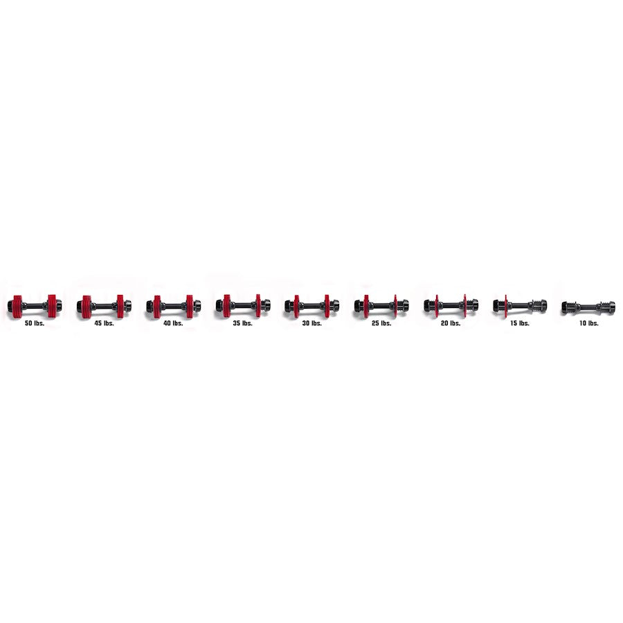 Stamina X Versa-Bell 50lb Adjustable Dumbbell | 10-50 lb 9-in-1 | Home Gym & Strength Training | 16 x 7.5 x 6.75 in | Model 05-2150