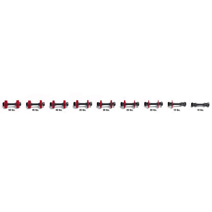 Stamina X Versa-Bell 50lb Adjustable Dumbbell | 10-50 lb 9-in-1 | Home Gym & Strength Training | 16 x 7.5 x 6.75 in | Model 05-2150