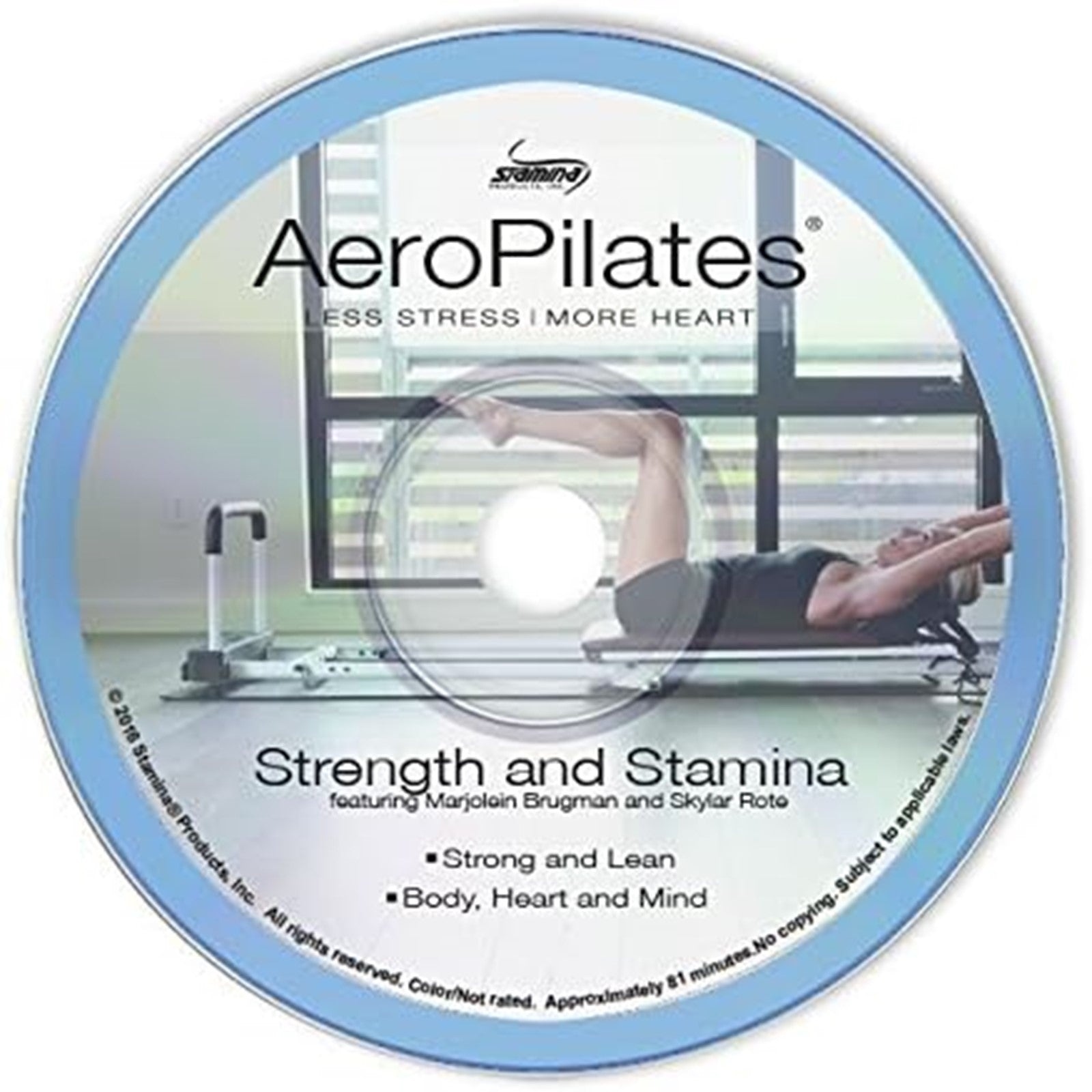Stamina AeroPilates Strength & Stamina DVD | Strong & Lean + Body Heart & Mind Workouts | AeroPilates Reformer | Model 05-9133D