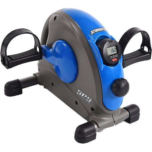 Stamina Mini Exercise Bike | Blue Smooth Pedal System | Home & Office Workout | 15 x 13.5 x 12 in | Model 15-0141