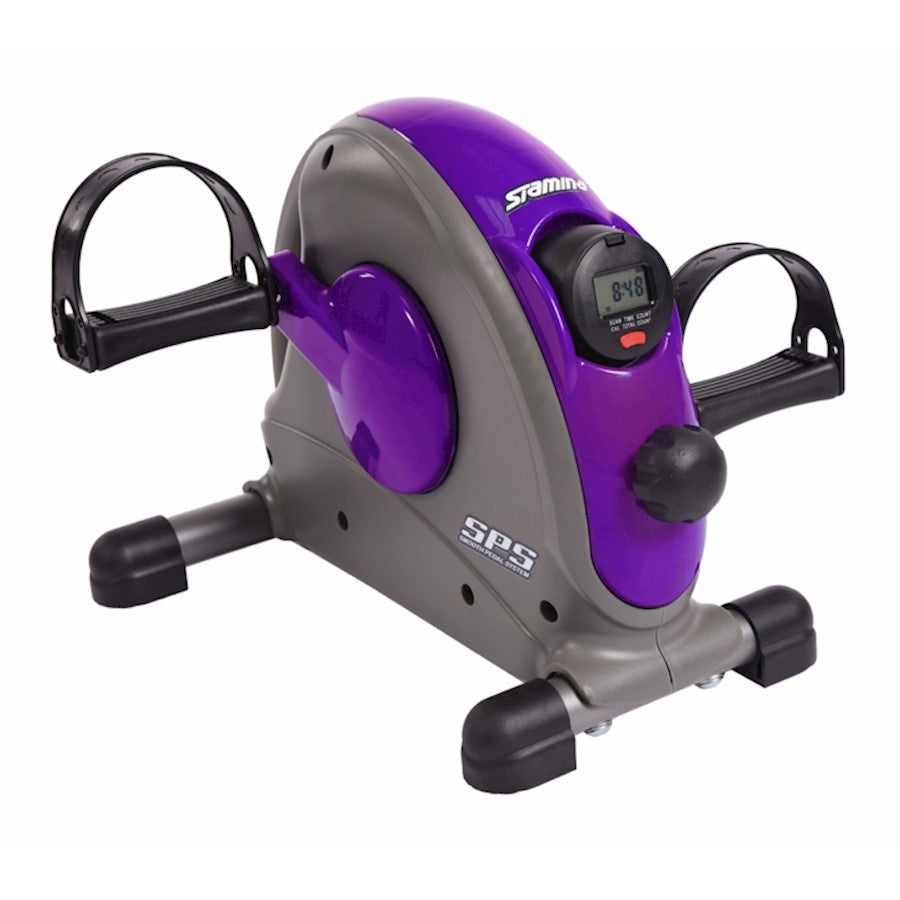 Stamina Mini Exercise Bike | Purple Smooth Pedal System | Home & Office Workout | 15 x 13.5 x 12 in | Model 15-0142