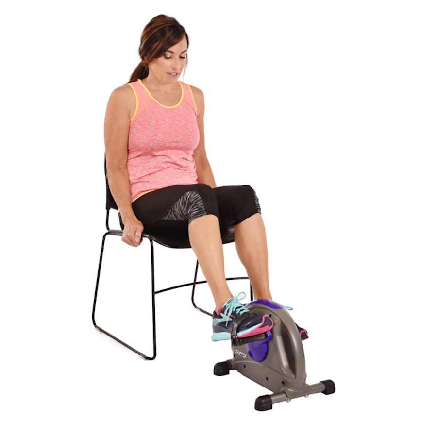 Stamina Mini Exercise Bike | Purple Smooth Pedal System | Home & Office Workout | 15 x 13.5 x 12 in | Model 15-0142