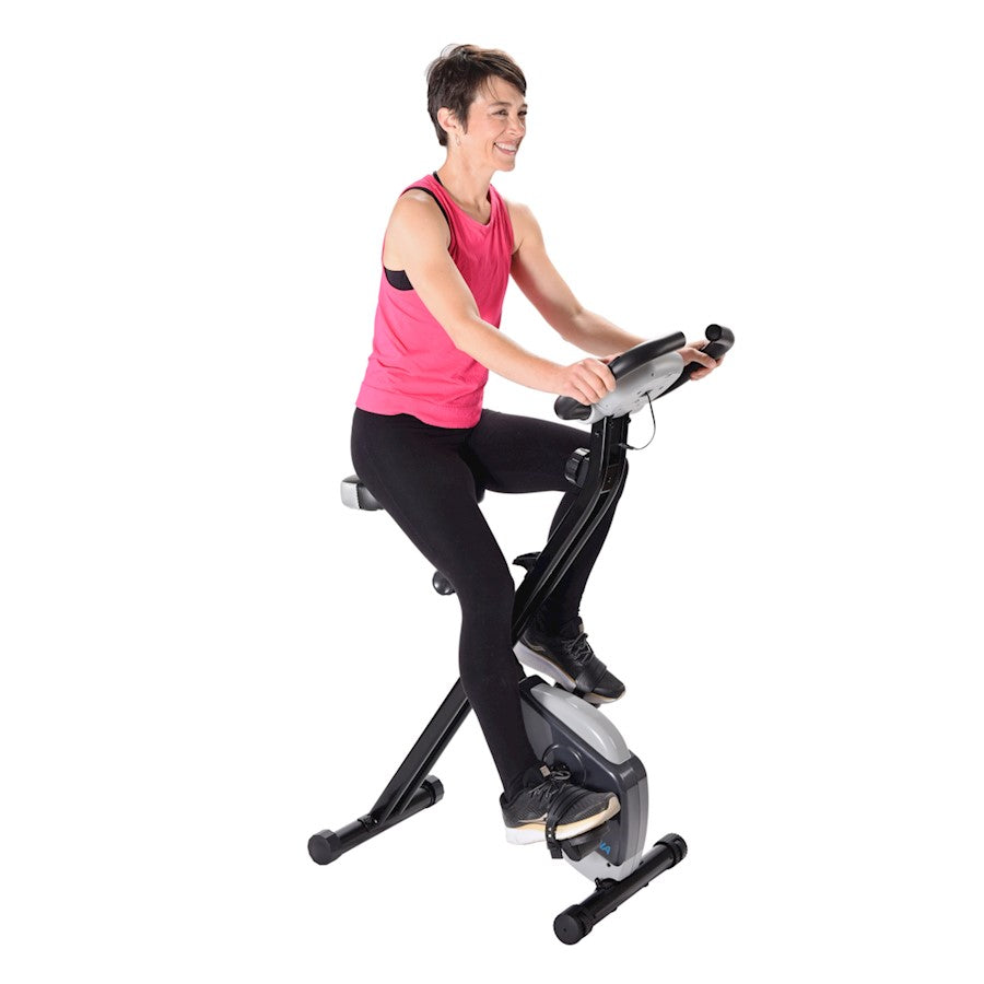 Stamina Folding Exercise Bike 182 | 8-Level Magnetic Resistance | Home Gym Cardio | 15 x 8 x 46.5 in | Model 15-0182