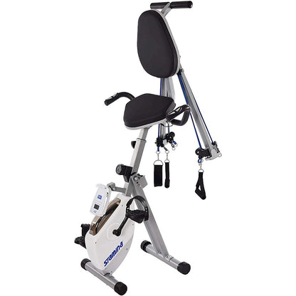 Stamina Exercise Bike and Strength System | White/Blue | Cardio & Strength Training | 48 x 29.5 x 52.5 in | Model 15-0344