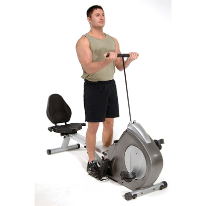 Stamina Deluxe Conversion II Recumbent Bike/Rower | 2-in-1 Magnetic Resistance Fitness Machine | Full Body Home Workout for Living | Model 15-9003