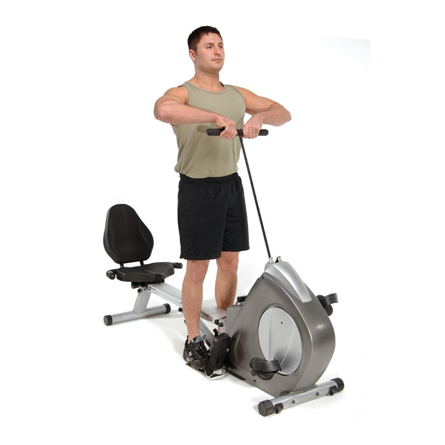 Stamina Deluxe Conversion II Recumbent Bike/Rower | 2-in-1 Magnetic Resistance Fitness Machine | Full Body Home Workout for Living | Model 15-9003