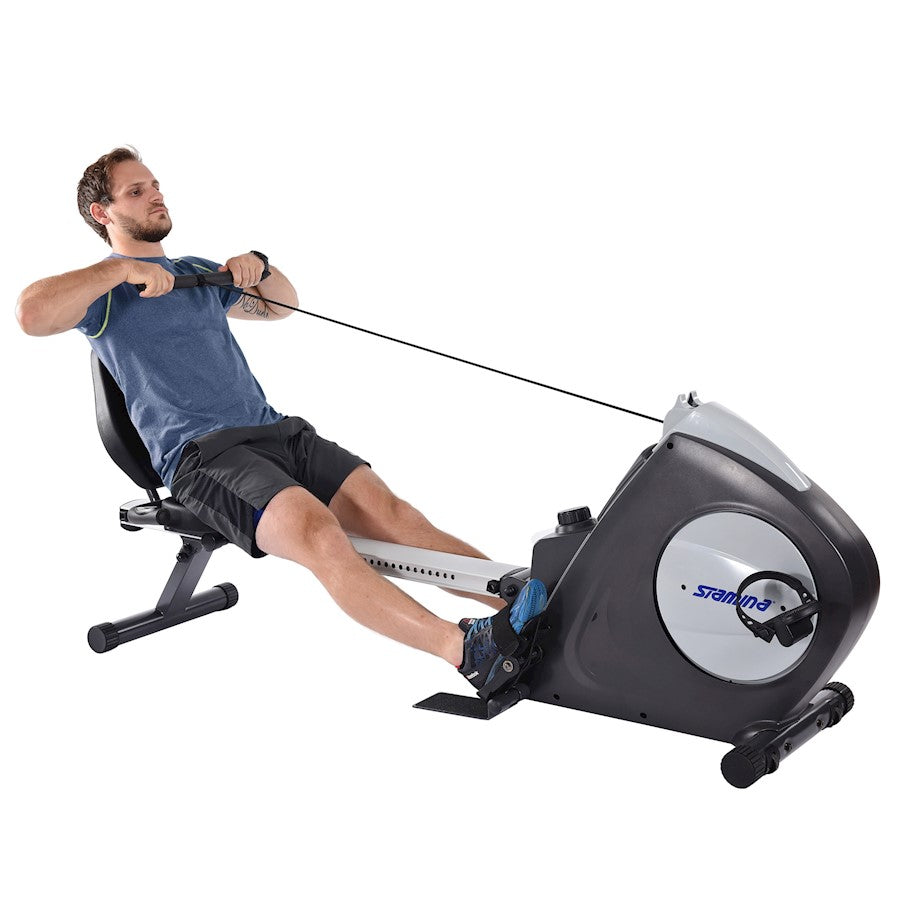Stamina Conversion II Recumbent Bike/Rower | 2-in-1 Magnetic Resistance Fitness Machine | Full Body Home Workout for Living Room | Model 15-9011