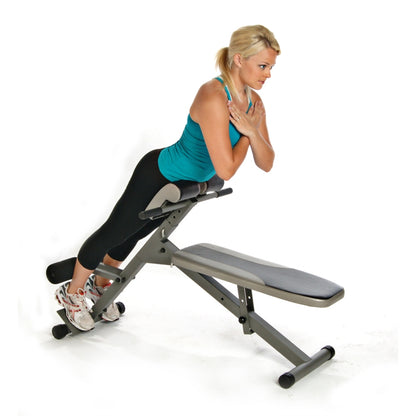 Stamina Ab/Hyper Bench | 4-Level Adjustable Core & Back Trainer | Home Gym & Fitness Studio | 56 x 27 x 35 in | Model 20-2021