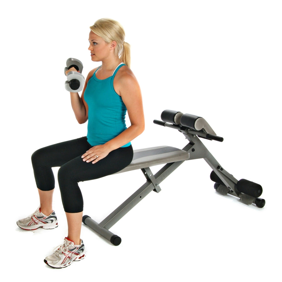 Stamina Ab/Hyper Bench | 4-Level Adjustable Core & Back Trainer | Home Gym & Fitness Studio | 56 x 27 x 35 in | Model 20-2021