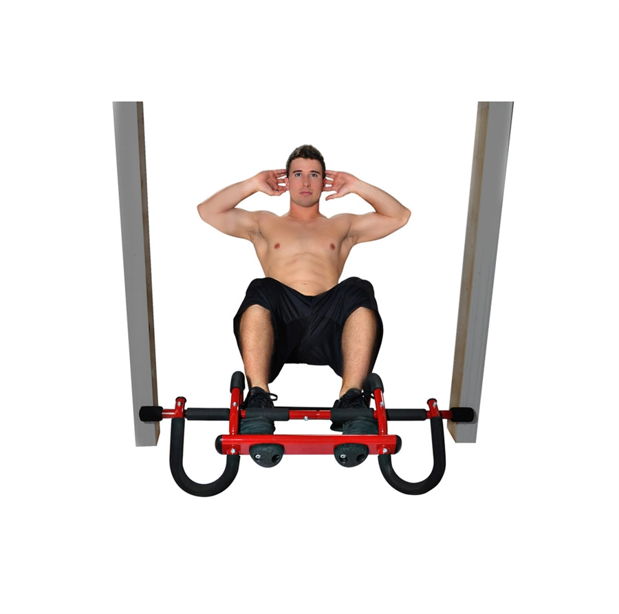 Stamina X Boulder Fit Doorway Trainer | Steel Frame, Foam Grips & Rock Holds | Home Pull-Up & Dip Bar for Doorway | Model 50-0085