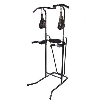 Stamina Power Tower 1698 | Black Steel Frame with Vinyl Upholstery | Home Gym Strength Training for Pull-Ups, Dips & Core | Model 50-1698