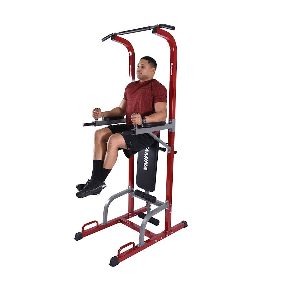 Stamina Full Body Power Tower 1735 | Steel Frame Home Gym | Strength Training for Pull-Ups, Dips & Core | 75 x 40 x 85 in | Model 50-1735