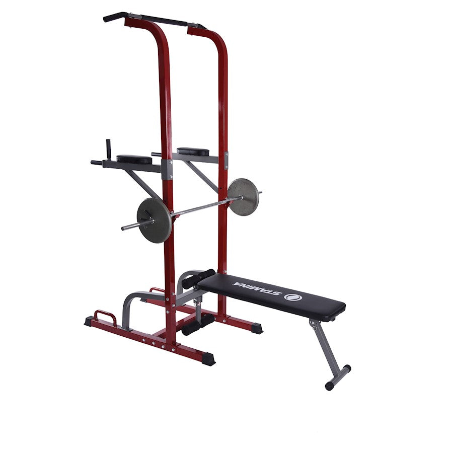 Stamina Full Body Power Tower 1735 | Steel Frame Home Gym | Strength Training for Pull-Ups, Dips & Core | 75 x 40 x 85 in | Model 50-1735
