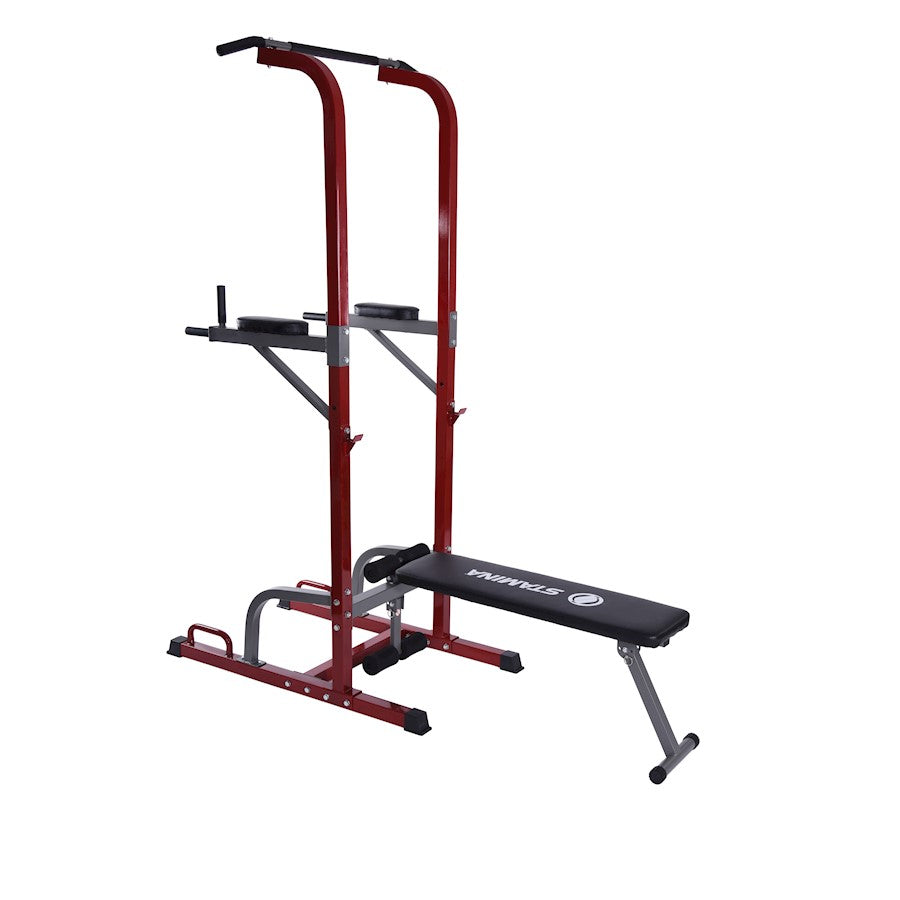 Stamina Full Body Power Tower 1735 | Steel Frame Home Gym | Strength Training for Pull-Ups, Dips & Core | 75 x 40 x 85 in | Model 50-1735
