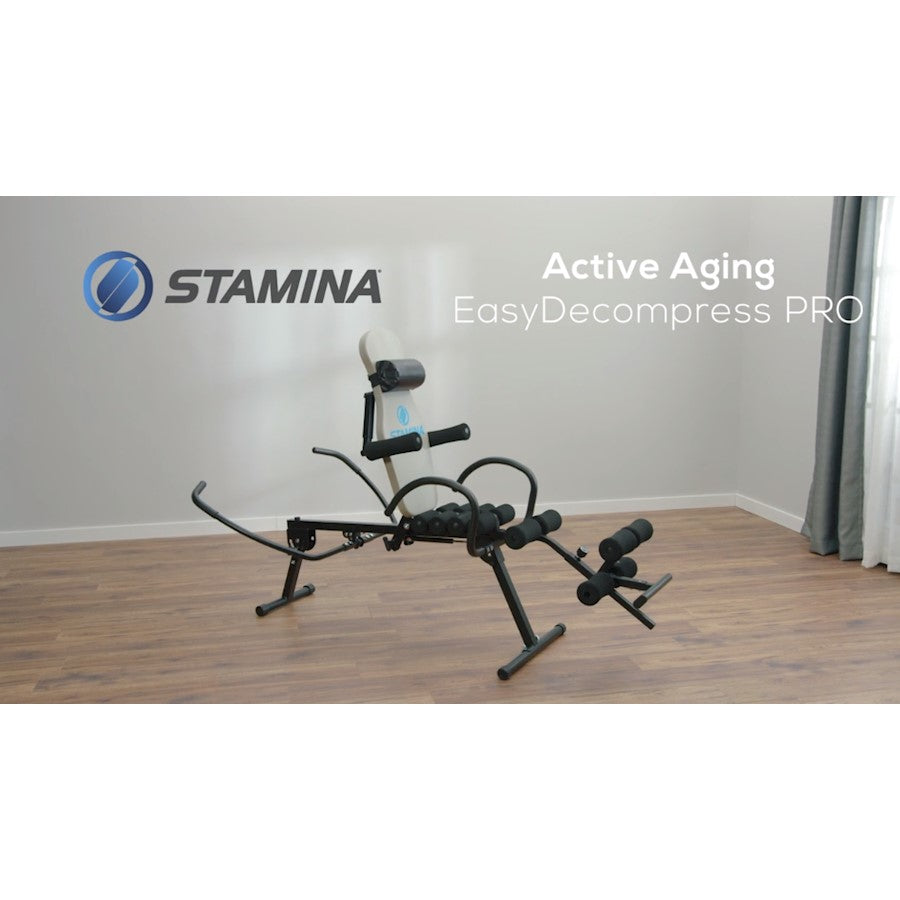 Stamina Active Aging Easy Decompress Pro | Gas-Assisted Spinal Decompression Bench | Lower Back Pain Relief | 51 x 11 x 18 in | Model 55-1489