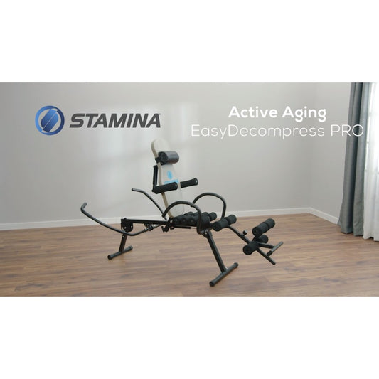 Stamina Active Aging Easy Decompress Pro | Gas-Assisted Spinal Decompression Bench | Lower Back Pain Relief | 51 x 11 x 18 in | Model 55-1489