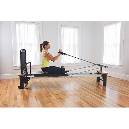 Stamina AeroPilates Pro 565 Reformer | Oak Trim Steel Frame | Home Pilates & Cardio | 94 x 23.5 x 15 in | Model 55-5565