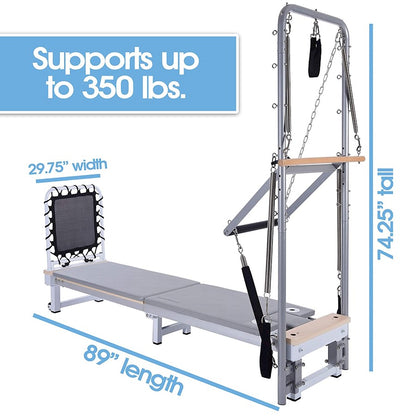 Stamina AeroPilates Precision Series Reformer 610 | Full-Body Pilates Machine | Home Studio & Gym | 89 x 20 x 36 in | Model 55-5610