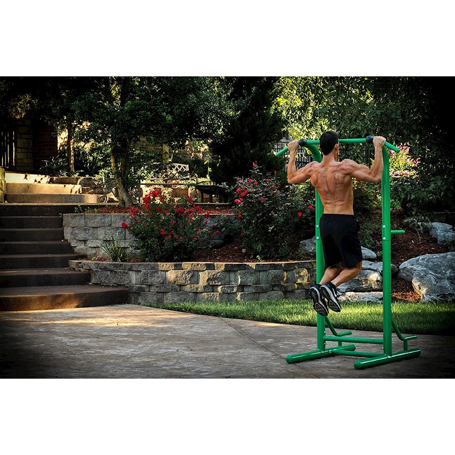 Stamina Outdoor Power Tower | Steel Frame with UV-Resistant Paint | Backyard & Patio Strength Training | 49 x 50 x 81 in | Model 65-1460