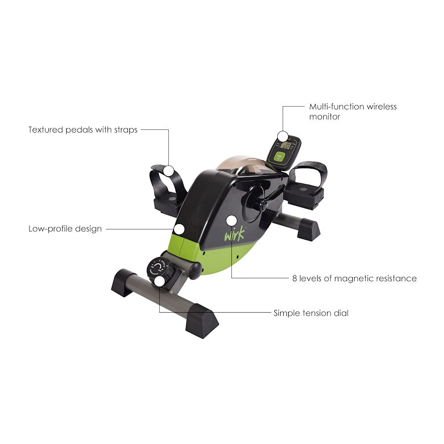 Stamina WIRK Under Desk Exercise Bike | Quiet Magnetic Resistance | Office & Home Desk Workout | 23.5 x 12 x 11 in | Model 85-1200