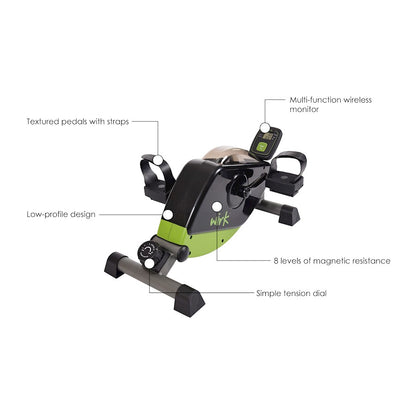 Stamina WIRK Under Desk Exercise Bike | Quiet Magnetic Resistance | Office & Home Desk Workout | 23.5 x 12 x 11 in | Model 85-1200