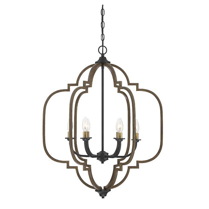 6 Light Chandelier, Barrelwood