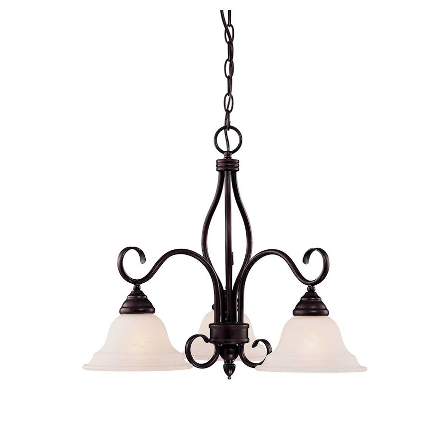 3 Light Chandelier, English Bronze