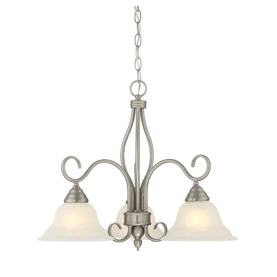 3 Light Chandelier, Pewter