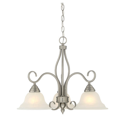 3 Light Chandelier, Pewter
