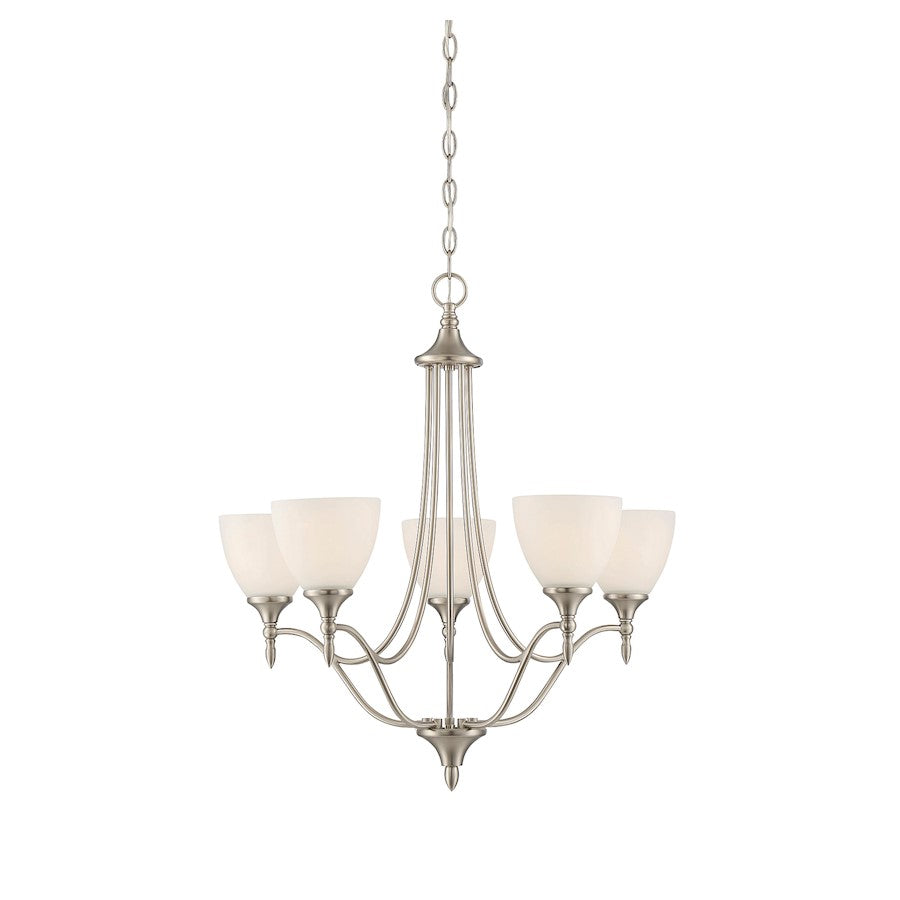 5-Light 26" Chandelier, Satin Nickel