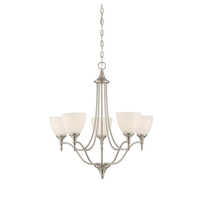 5-Light 26" Chandelier, Satin Nickel