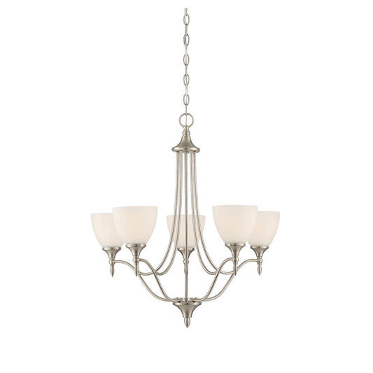 5-Light 26" Chandelier, Satin Nickel