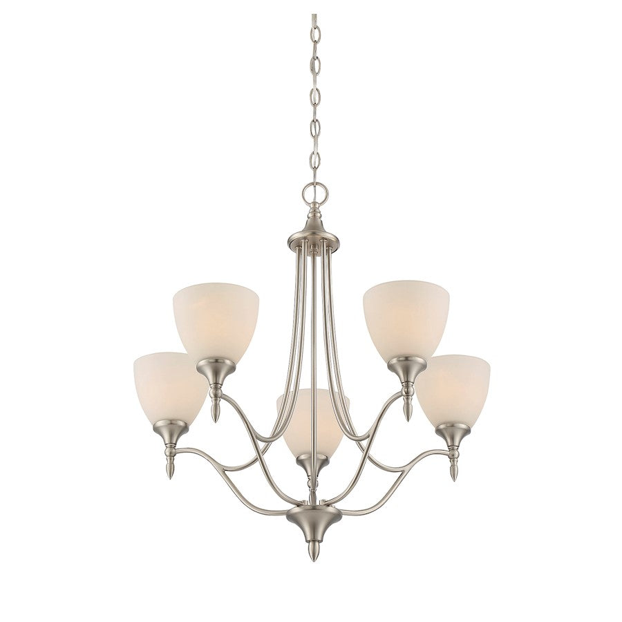 5-Light 26" Chandelier, Satin Nickel