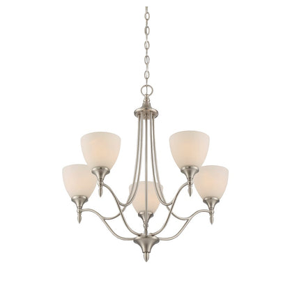 5-Light 26" Chandelier, Satin Nickel