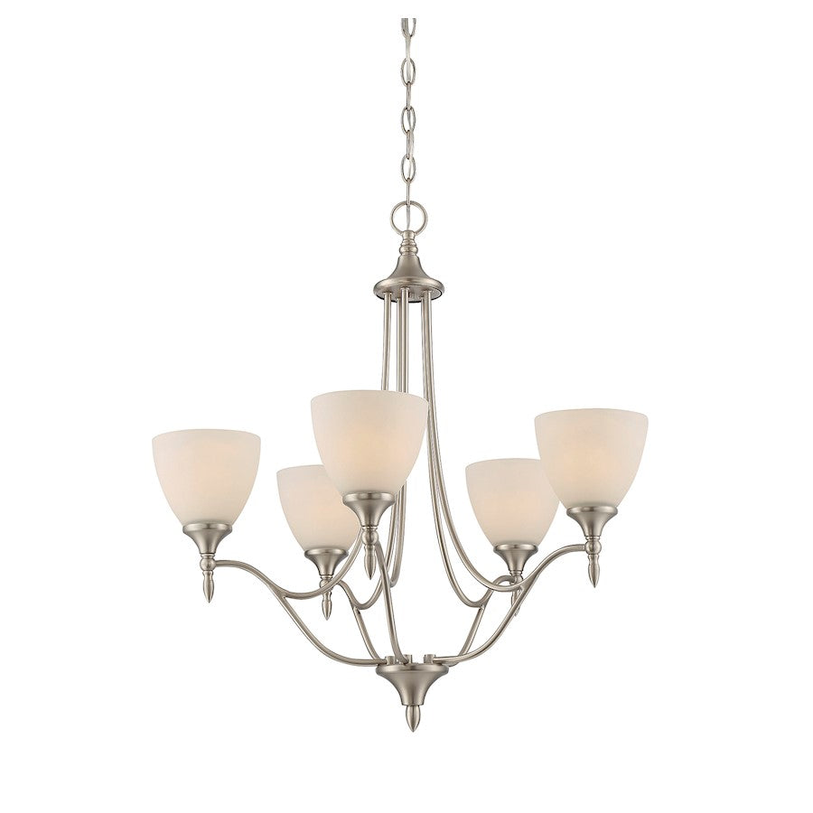 5-Light 26" Chandelier, Satin Nickel