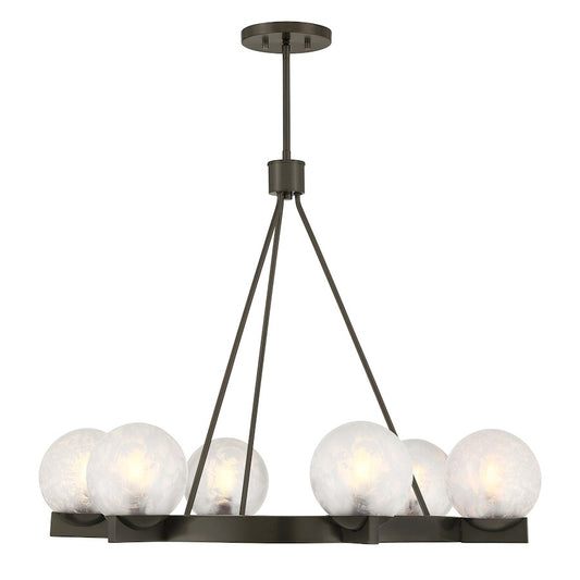Savoy House Darien 6 Light Chandelier, Mediterranean Bronze/Ice