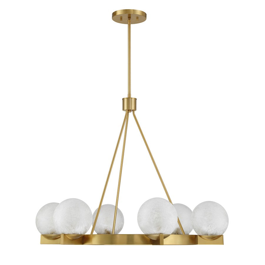 Savoy House Darien 6 Light Chandelier, Warm Brass/Ice
