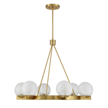 Savoy House Darien 6 Light Chandelier, Warm Brass/Ice