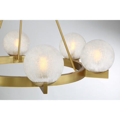 Savoy House Darien 6 Light Chandelier, Warm Brass/Ice