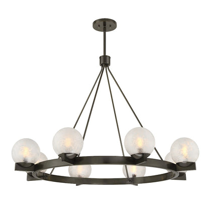 Savoy House Darien 8 Light Chandelier, Mediterranean Bronze/Ice