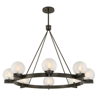 Savoy House Darien 8 Light Chandelier, Mediterranean Bronze/Ice