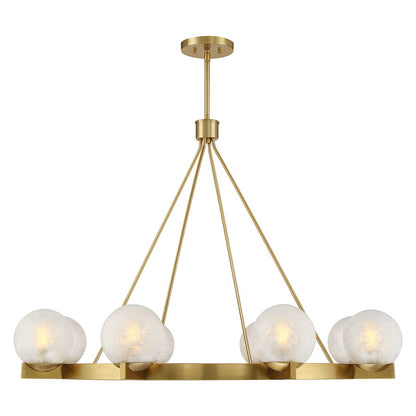 Savoy House Darien 8 Light Chandelier, Warm Brass/Ice - 1-1015-8-322